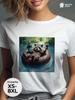 Oversized Summer T-shirt "Raccoon On Vacation"