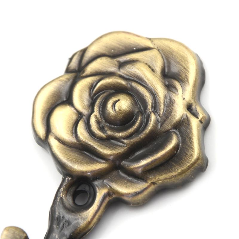 2 шт./набор Металлические крючки для штор с узором розы Домашний настенный дверной декоративный крючок Подхваты