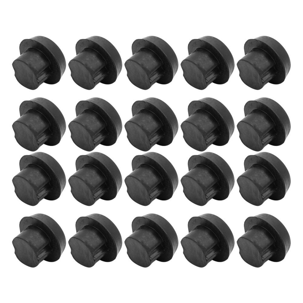 20pcs Protective Billiard Cue Rubber Plug Black Billiard Tail Cover  Billiards Game