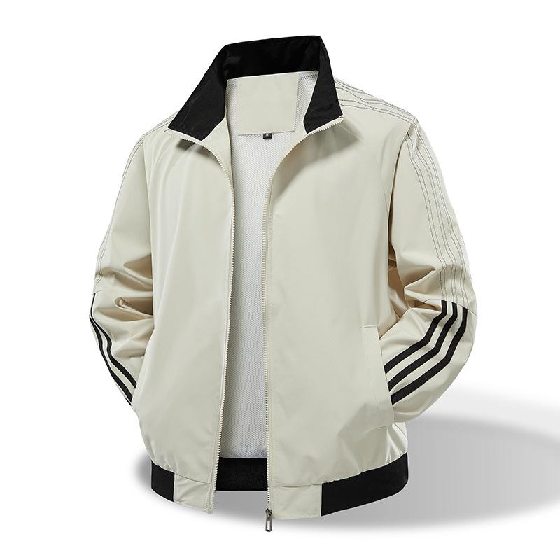 New Stand-up Collar Jacket Men's Jacket Three-bar Outdoor Casual Jacket Top