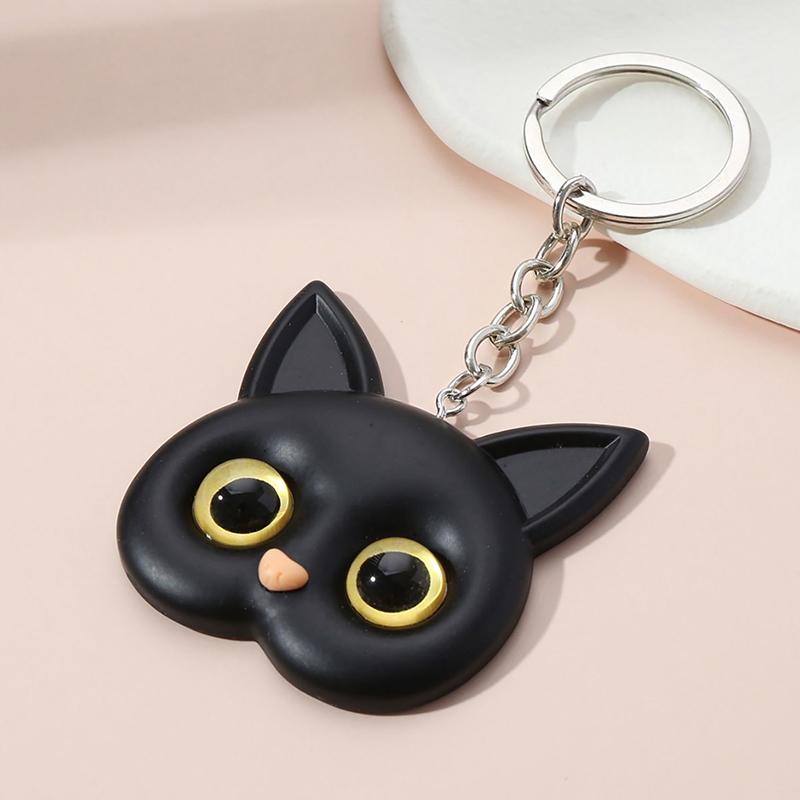 Cute Keychain Black Cat Pendant Key Chains Animal Key Ring For Women Men Handbag Accessories Car Key Hanging Jewelry Gift