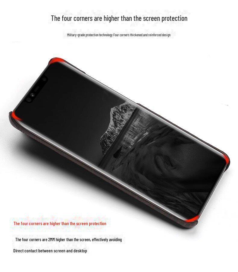 Compatible Honor Play Phone Case: Cowhide Crocodile Pattern, Genuine Leather, Half-Cover for Play 40, 30Plus, and 20Pro Models.