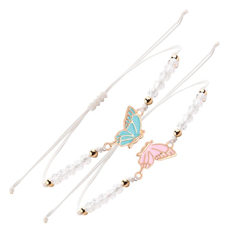 1 пара регулируемых браслетов с бабочками для женщин и мужчин, плетеные браслеты ручной работы, ювелирные аксессуары, подарки