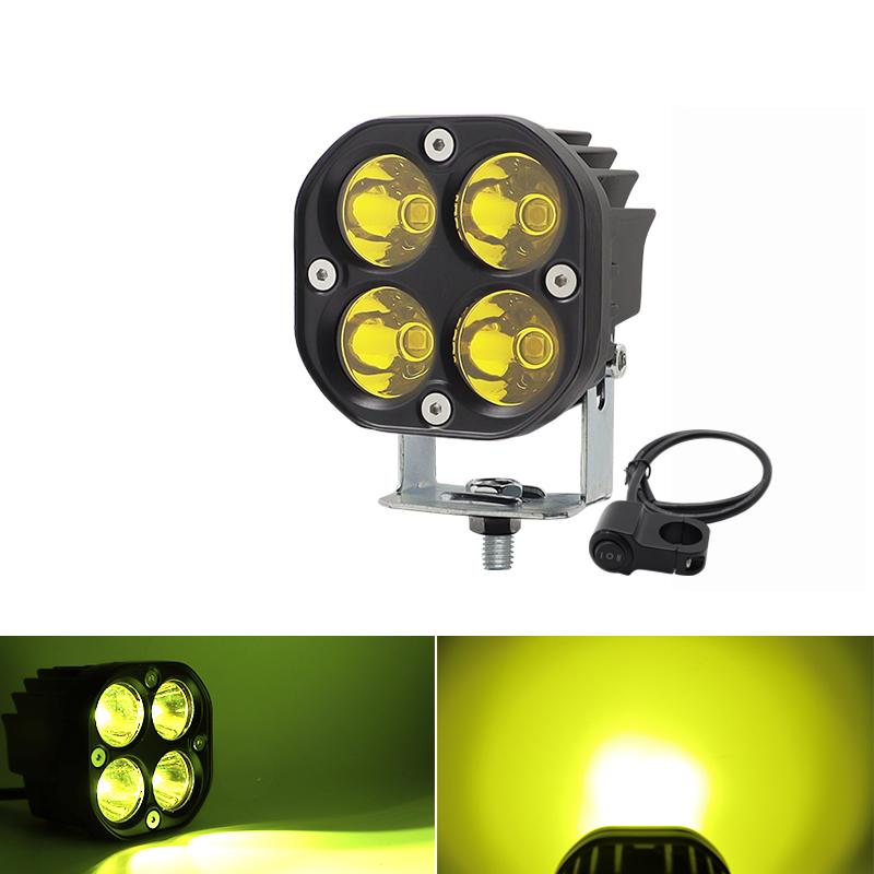 3 Inch 40W White Amber Motorcycle Driving Lights Led Work Light Bar Square Spotlight 4x4 Offroad Truck