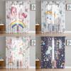2023 Cute Unicorn Butterfly Rainbow Child Tulle Curtains for Bedroom Home Decor Living Room Kitchen Voile Curtains Drapes 2pcs