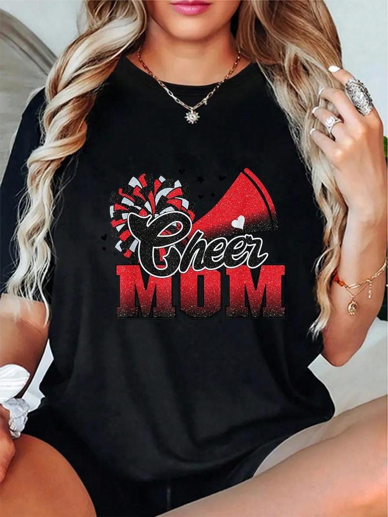 Cheer Mom Glitter Sparkle T-shirt
