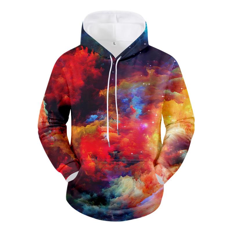 Весна и осень, новый мужской 3D-принтованный повседневный персонализированный свитер с капюшоном и пуловер