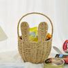 Деревенская плетеная корзина-кролик с ушами, милая пасхальная корзина для цветов, конфет, пасхальных яиц, многоцелевой плетеный контейнер для хранения