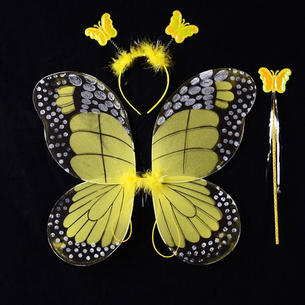 Princess Butterfly Wings Sets 2-8year Fairy Costume Set Cute Children Costume Props  Girls