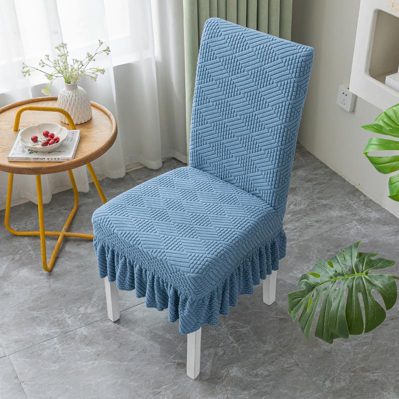 Skirt Dining Chair Cover Jacquard Elastic Soft Seat Cover Anti-dirty Stool Slipcover Suitable for Chair Pet Room Home Textiles