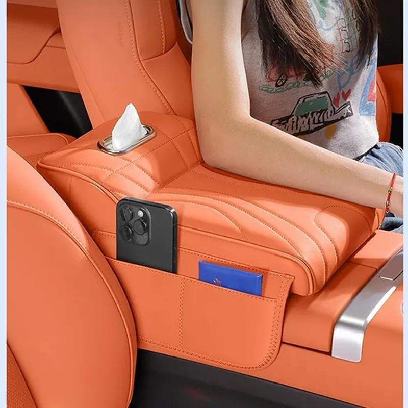 Car Tissue Box Height Increase Armrest Pad For Toyota Land Cruiser Prado LC250 2024 25 Protective Cover Storage Bag Auto Styling