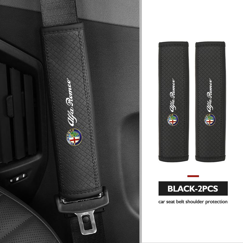 PWBLX1 For Alfa Romeo Car Safety Belt Shoulder Protector Pad Leather Seat Belt Cover Accessories Giulietta GT 159 147 156 Mito Brera