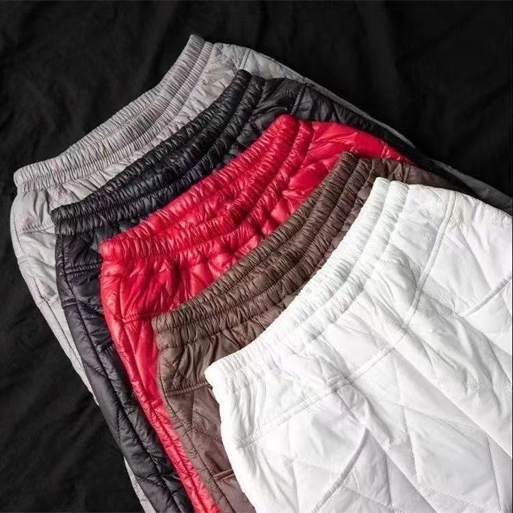 Ultra-thin Down Pants Women's New High-grade Loose Outside Winter Thickened High-waisted Straight Cotton Pants