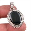 Natural Black Onyx Gemstone 925 Solid Sterling Silver Jewelry Pendant 1.50" Y1D34