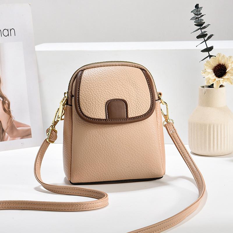 Stylish Macaron Color Mini Square Bag Chic Contrast Design Versatile Pu Shoulder Bag