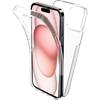 Чехол для телефона с полной защитой на 360° для iPhone 16 15 14 13 12 11 Pro Max Mini Plus Прозрачный гибридный жесткий чехол Силиконовый мягкий чехол Тонкий