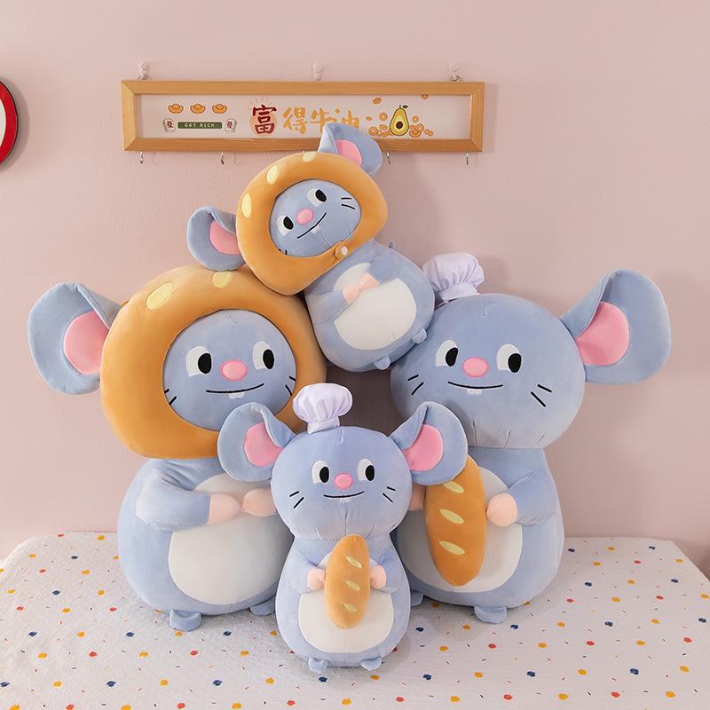 Chef Mouse Doll Plush Toy Stealing Mouse Doll Bread Mouse Long Pillow Gift