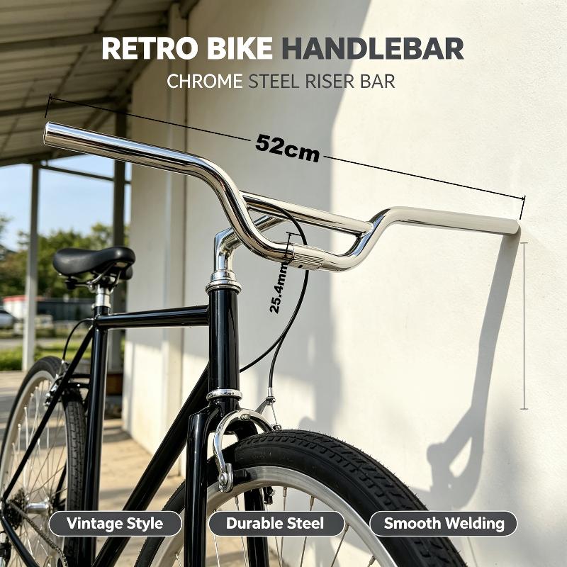 25.4*520mm Metal Bike Double Handlebar Swallow Type V1 Handle Bar Tube 1Pcs for Kugoo Scooter Upgrade
