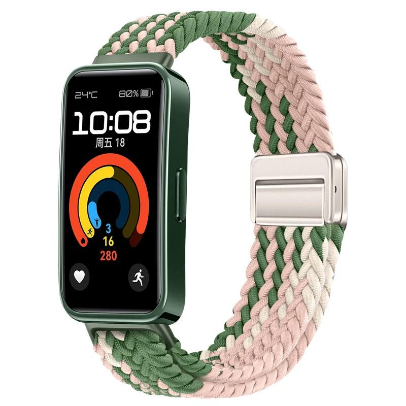 Нейлоновый ремешок для Huawei Band 10 9 8 Плетеный удобный Магнитная застежка Регулируемый ремешок для часов Аксессуары для Huanwei Band 10/9/8 Ремешок