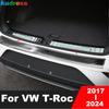 Накладка на задний бампер багажника Для Volkswagen VW T-Roc TROC 2017- 2024 Стальные Автоаксессуары Защитная накладка на порог двери багажника