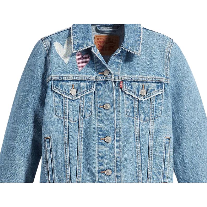 Джинсовая куртка с принтом сердец Levis Женские куртки Синий 29945-0146