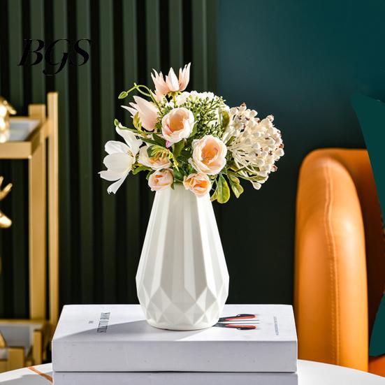 Modern Vase Flower Geometric Design Holder Smooth Surface Floral Stylish Nordic for Table Home Decoration