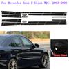 Для Mercedes Benz E-Class W211 2003-2008 Черные глянцевые наклейки на стойки ABC, Хромированные накладки на окна