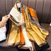 180*90cm Luxury Brand Women Summer Silk Scarves Shawl Lady Wrap Soft Female Europe Designer Beach Bandanna Foulard Muffler Pareo