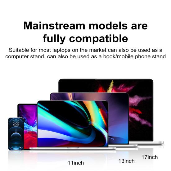 Портативная эргономичная подставка для ноутбука с охлаждающим вентилятором, высокая устойчивость, регулируемая высота, складная конструкция