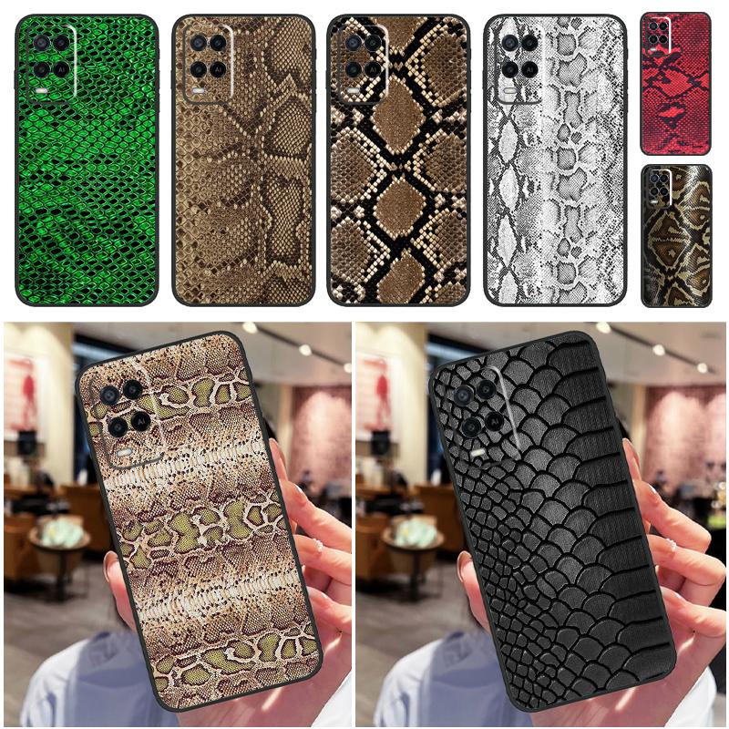 Snake Skin For Oppo A78 A98 A80 A40 A60 A18 A38 A58 A15 A17 A77 A74 A94 A54 A57S A16 A76 A96 Phone Case