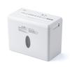 SANWA DIRECT Desktop 8L Continuous Card Shredder, Electric, Cross-Cut, 4-Sheet Shredder, Capacity, 2-Minute Use, Staplers, Compatible, Compact, White,