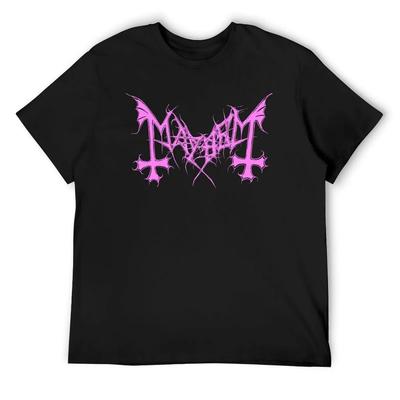 Mayhem - Норвежская группа - Оригинальный логотип - Футболка Fanart Розовая версия простая мужская дизайнерская одежда