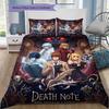 Death Note Pattern Bedding Quilt Set Quilt Cover Pillowcase Home Birthday Gift(1 * duvet cover + 2 * pillowcase, without core)