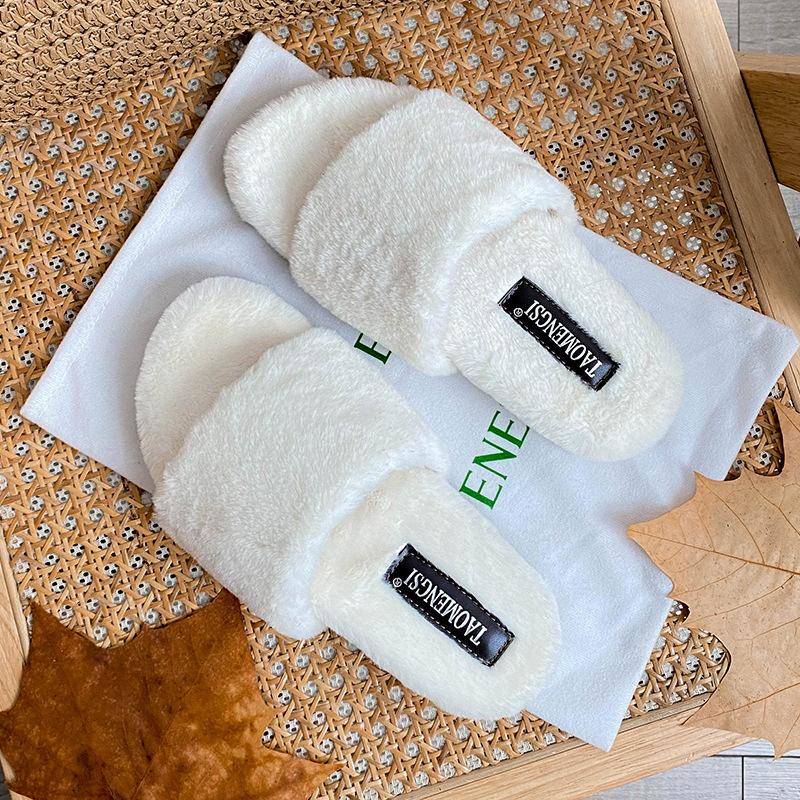 Fashion Leopard Fur Slippers Women Thicken Soled Platform Slides Winter Pantuflas Female Slip In Mink Furry Shoes Ladies Fluffy Loafers