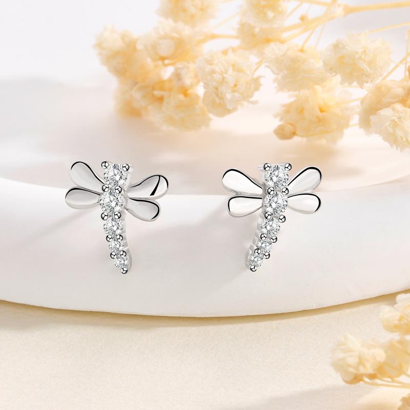 Dragonfly Stud Earrings Female Mori Small Fresh Cute Small Exquisite Niche Design Ins Style Earrings