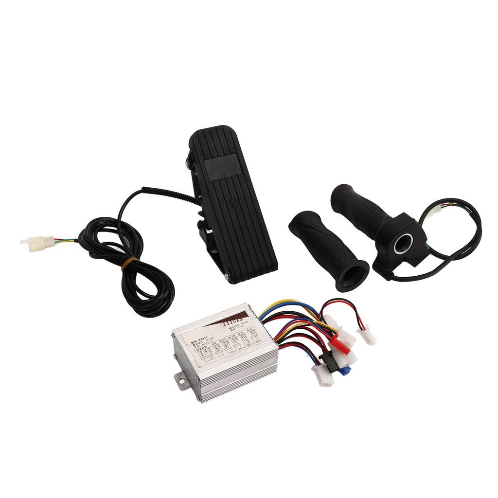 48V 500W Electric Bicycle Brushed Controller Electric Bike Conversion Kit with 4 Speed Throttle Grip Throttle Pedal