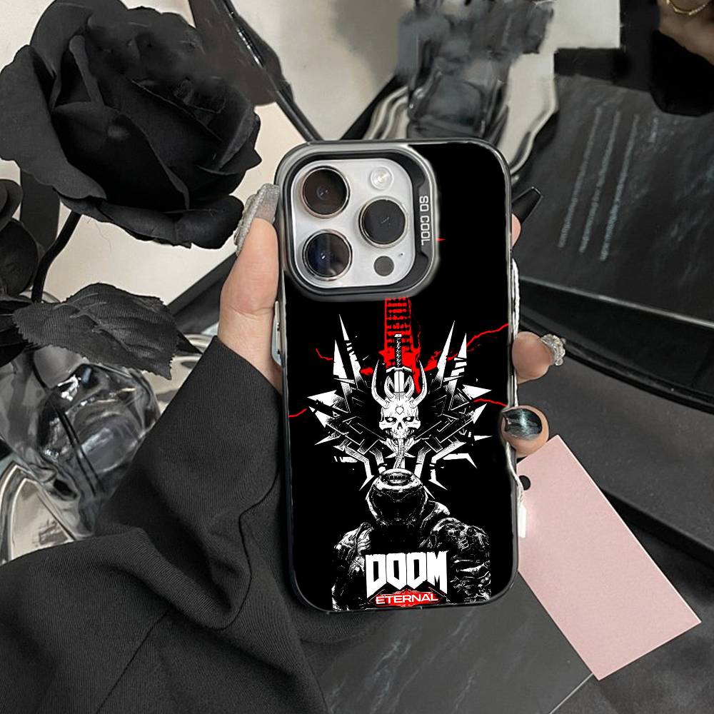 G-Game D-doom Phone Case For iPhone 17,16,15,14,13,12,Pro MAX Black Matte Shockproof Cover