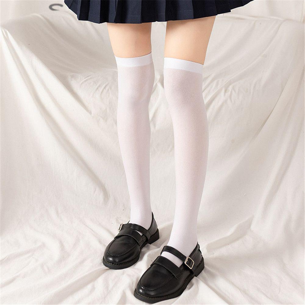 Непрозрачные сексуальные эластичные чулки до бедра выше колена женские длинные носки