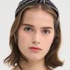SORRY TOO MUCH LOVE Ribbon Bandana Gem Hairband_Silver