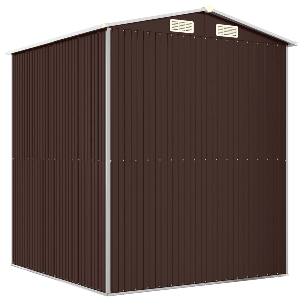 Garden Shed Dark Brown 192 x 191 x 223 cm Galvanized Steel