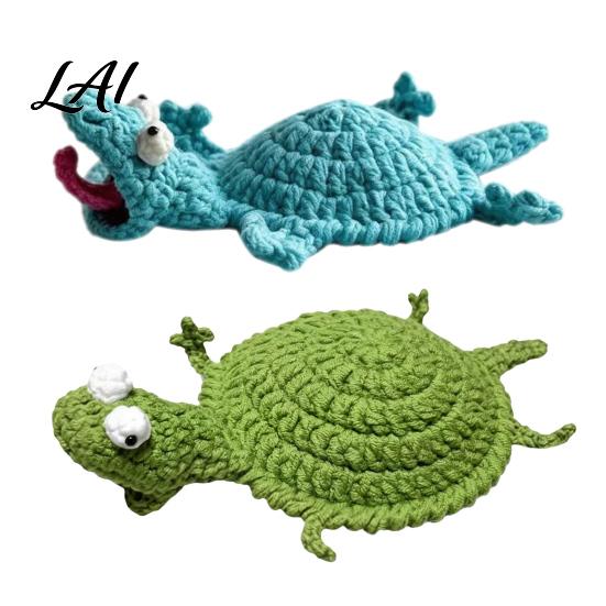 Craft Kit For Beginners Crochet Lizard Coaster Funny Handmade Animal Cup Mat 3D Knitted Colorful Coaster Drink for Desk Cute Heat Resistant