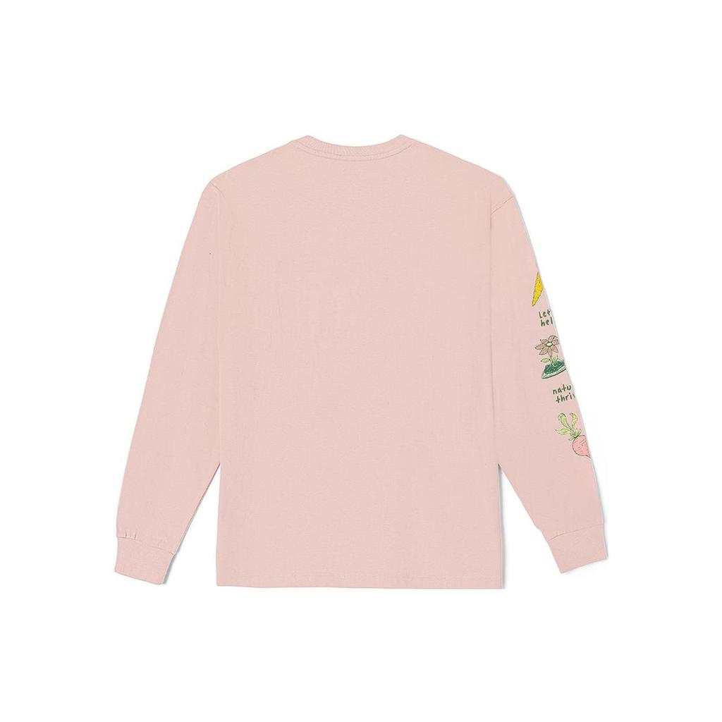 Vans Футболка с круглым вырезом и длинными рукавами с оранжевым принтом, женские топы, дымчато-розовые VN0007AMBQL