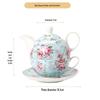 Фарфоровый чайный набор Shangqi Blue Beauty с золотой каймой
