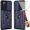 Protective Case - Booling - for Samsung S20 FE - 2 Tempered Glasses - Hard Case - Navy Blue