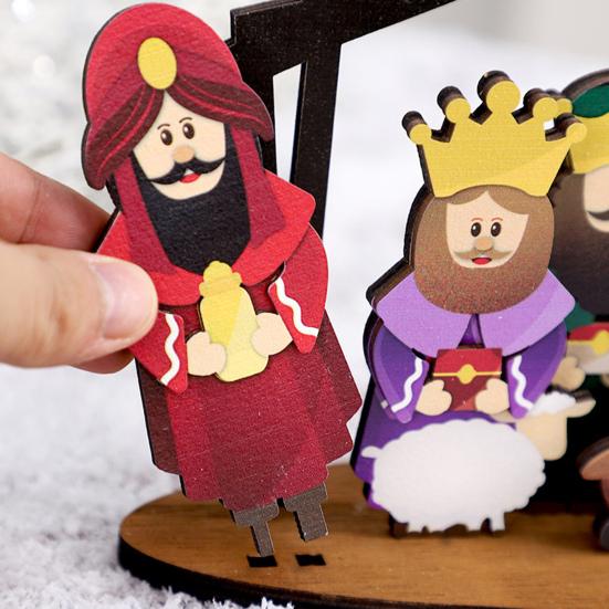 Рождественский вертеп Yousheng, деревянный рождественский вертеп, христианская религиозная статуэтка, праздничный настольный центральный элемент для декора фермерского дома