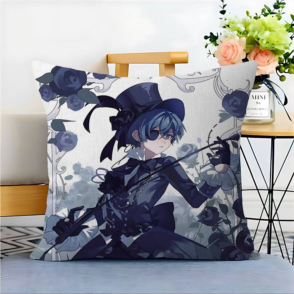 B-Black B-Butler Japanese Anime Personalized Pillow Cover Kids Bedroom Wild Party Decor Pillowcase Kid Birthday Shower Gift