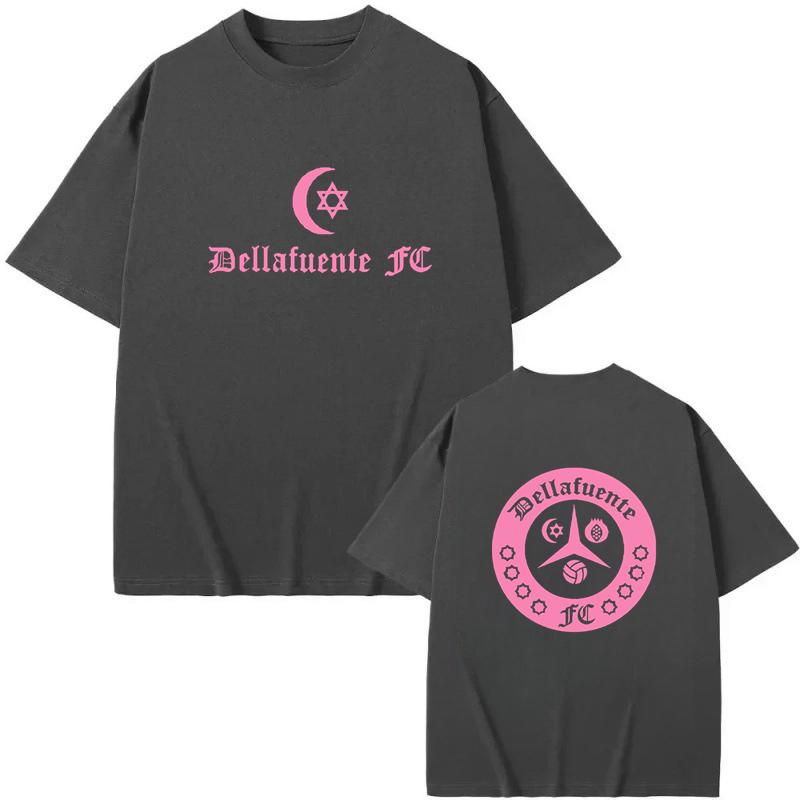 Dellafuente Music Pink Printing Tshirt Casual Short Sleeve Unisexs Teeshirt 100 Cotton High Quality Graphic Tshirts Oneck Tees