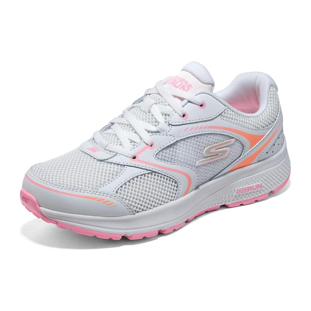 Skechers Go Run Consistent Низкие кроссовки для бега с круглым носком на шнуровке Женские кроссовки Белый Розовый 896225-WPK