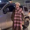Женский зимний шарф Milin из премиального мохера в клетку