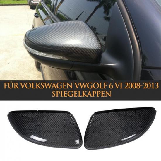 Carbon Fiber Side Mirror Cover Replacement for Volkswagon Golf 6 MK6 GTI R 09-12